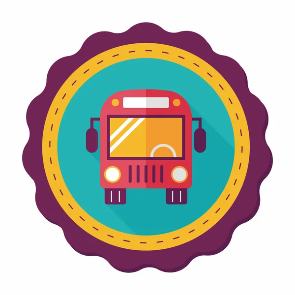 Vervoer: bus platte pictogram met lange schaduw, eps10 — Stockvector
