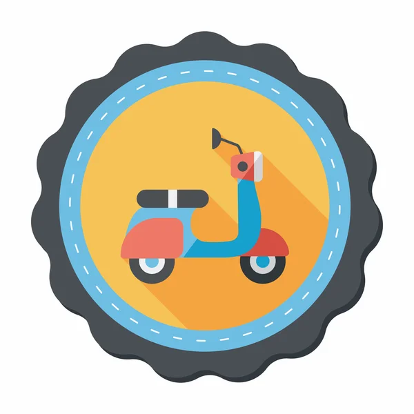 Vervoer scooter platte pictogram met lange schaduw, eps10 — Stockvector