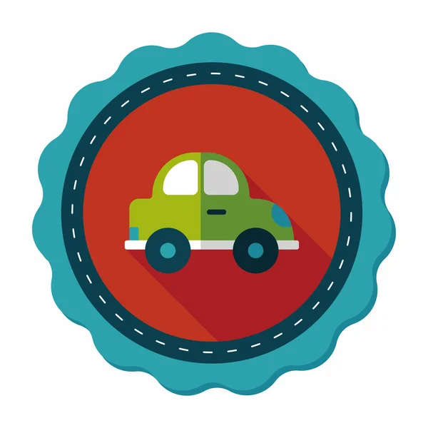 Transporte coche icono plano con sombra larga, eps10 — Vector de stock