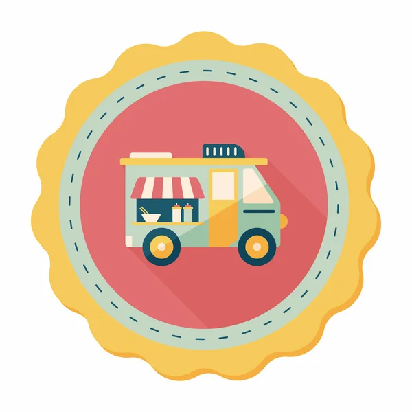 Transportation vendor carts flat icon with long shadow,eps10 — Stock Vector