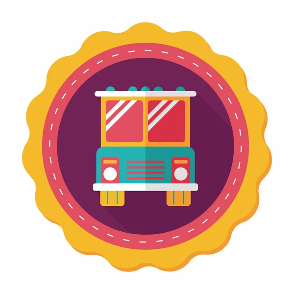 Transporte autobús icono plano con sombra larga, eps10 — Archivo Imágenes Vectoriales