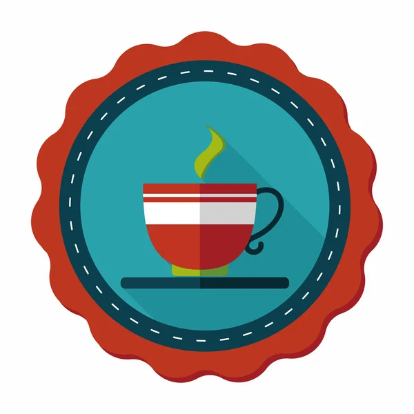 Café icône plate avec ombre longue, eps10 — Image vectorielle