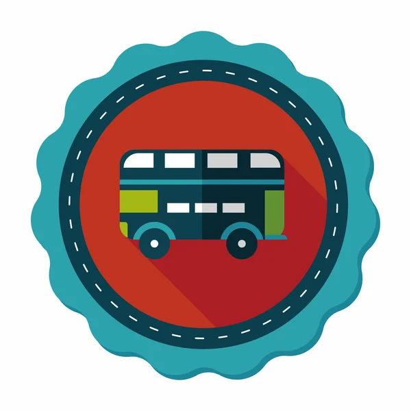 Transport autobusowy płaski ikona z długim cieniem, eps10 — Wektor stockowy