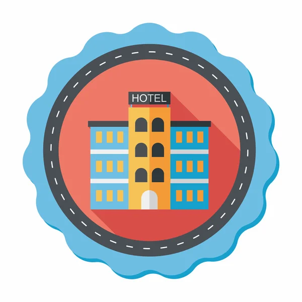 Hotel ikona płaski z długim cieniem, eps10 — Wektor stockowy