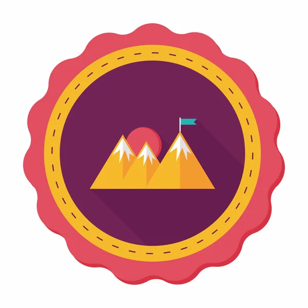 Mountain tourist flat icon with long shadow, eps10 — стоковый вектор