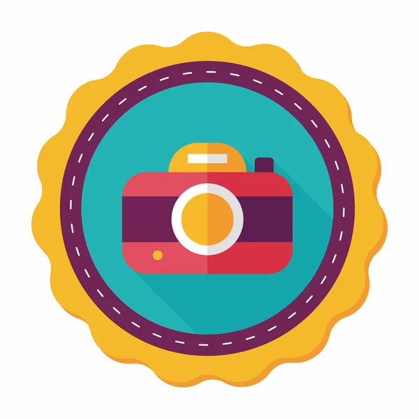 Camera flat icon with long shadow,eps10 — Stock Vector