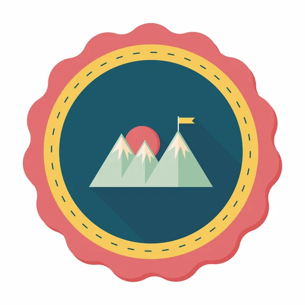 Mountain tourist flat icon with long shadow, eps10 — стоковый вектор