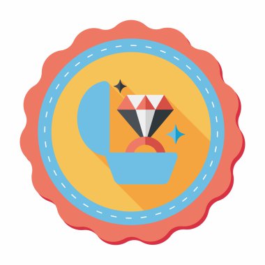 Elmas yüzük düz simgesi ile uzun gölge, eps10 teklif