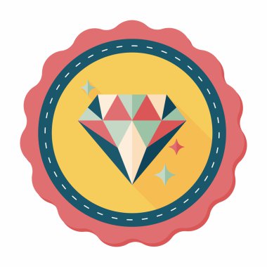 Elmas yüzük düz simgesi ile uzun gölge, eps10 teklif