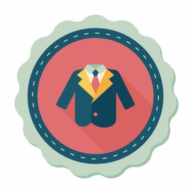 Düğün grom takım elbise düz simgesiyle uzun gölge, eps10