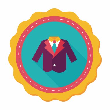 Düğün grom takım elbise düz simgesiyle uzun gölge, eps10