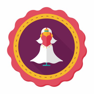 düğün elbise uzun gölge, eps10 düz simgesiyle