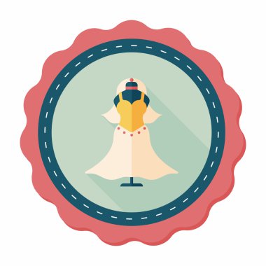 düğün elbise uzun gölge, eps10 düz simgesiyle