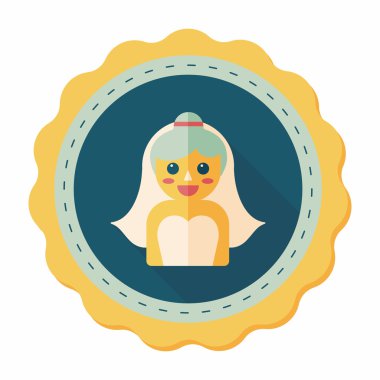 Gelinin düz ikonu, uzun gölgeli, eps10