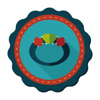 Elmas yüzük düz simgesi ile uzun gölge, eps10 teklif