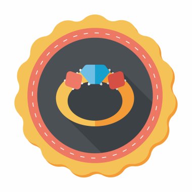 Elmas yüzük düz simgesi ile uzun gölge, eps10 teklif