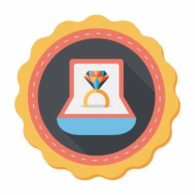 Elmas yüzük düz simgesi ile uzun gölge, eps10 teklif