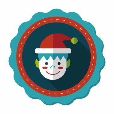 Uzun gölgeli Noel çocuğu düz ikonu, eps10