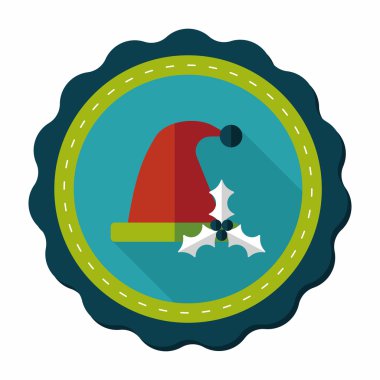 Uzun Gölge, eps10 ile Noel şapka düz simgesi