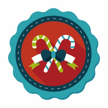 Uzun Gölge, eps10 ile Noel candy cane düz simgesi