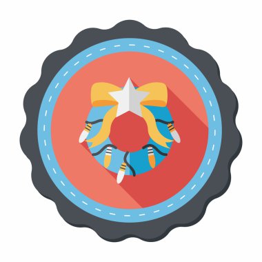 Uzun Gölge, eps10 ile Noel holly çelenk düz simgesi