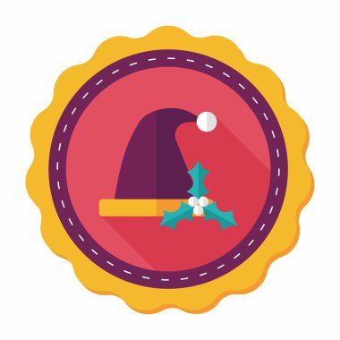 Uzun Gölge, eps10 ile Noel şapka düz simgesi