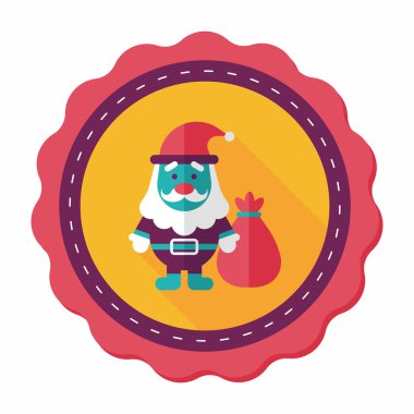 Noel Baba uzun gölge, eps10 düz simgesi