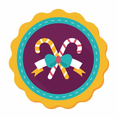 Uzun Gölge, eps10 ile Noel candy cane düz simgesi