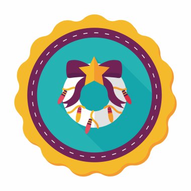 Uzun Gölge, eps10 ile Noel holly çelenk düz simgesi