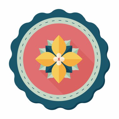 Atatürk çiçeği uzun gölge, eps10 düz simgesi