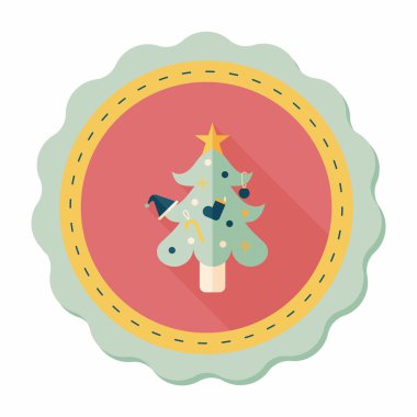 Uzun Gölge, eps10 ile Noel ağacı düz simgesi