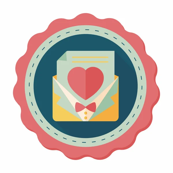 Invitation de mariage icône plate avec ombre longue, eps10 — Image vectorielle