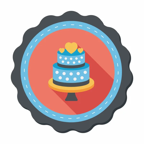 Wedding cake flat icon with long shadow,eps10 — Stock Vector