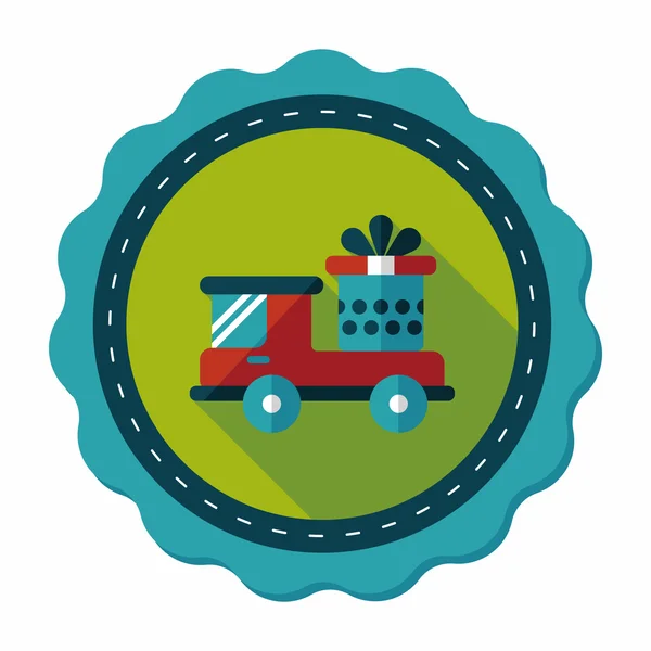 Carrito de compras icono plano con sombra larga — Vector de stock