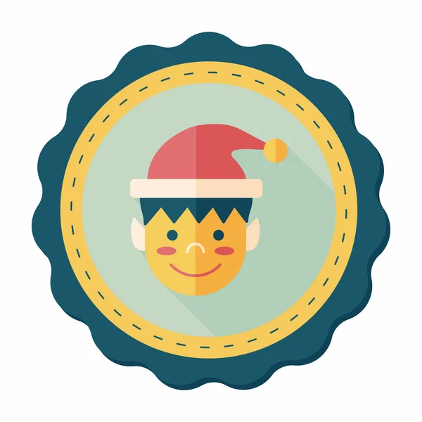 Christmas boy flat icon with long shadow,eps10 — Stock Vector