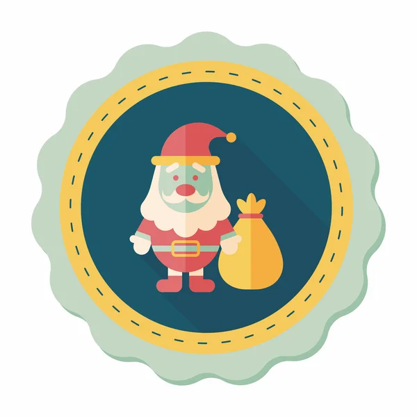 Santa Claus flat icon with long shadow, eps10 — Stock Vector