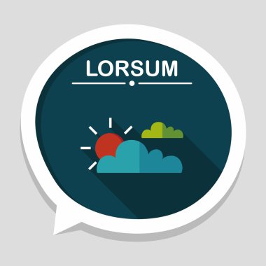 Uzun Gölge, eps10 ile güneş ve bulut düz simgesi