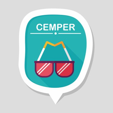 Güneş gözlüğü uzun gölge, eps10 düz simgesiyle