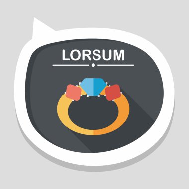 Elmas yüzük düz simgesi ile uzun gölge, eps10 teklif