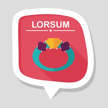 Elmas yüzük düz simgesi ile uzun gölge, eps10 teklif