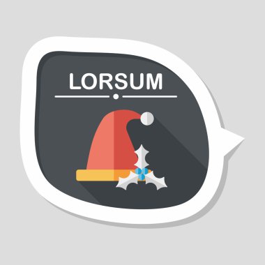 Uzun Gölge, eps10 ile Noel şapka düz simgesi