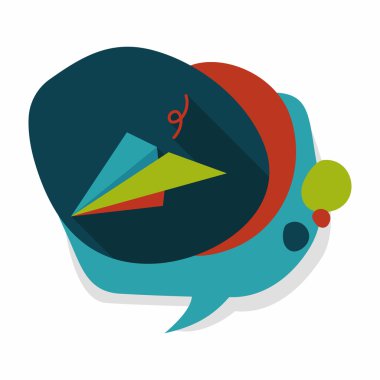 Kağıt Uçak düz simgesi ile uzun gölge