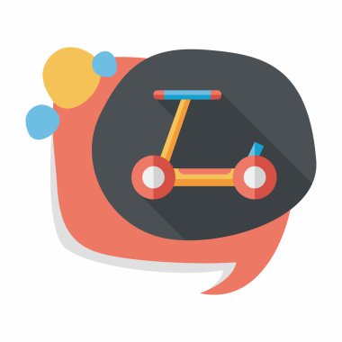 Scooter uzun gölge düz simgesi