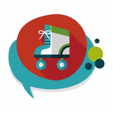 uzun gölge ile paten düz simgesi