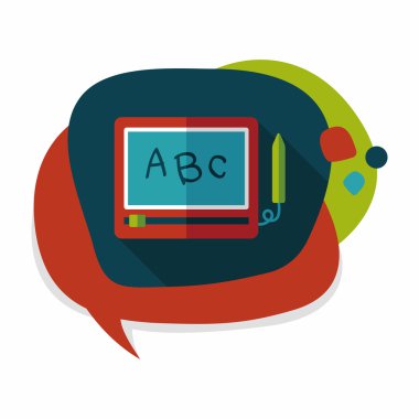 uzun gölge ile çocuk çizim kurulu düz simgesi