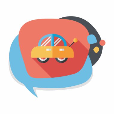 oyuncak araba uzun gölge düz simgesiyle