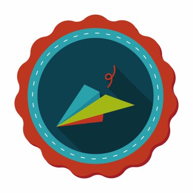 Kağıt Uçak düz simgesi ile uzun gölge