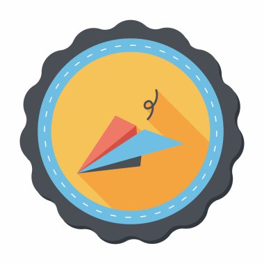 Kağıt Uçak düz simgesi ile uzun gölge