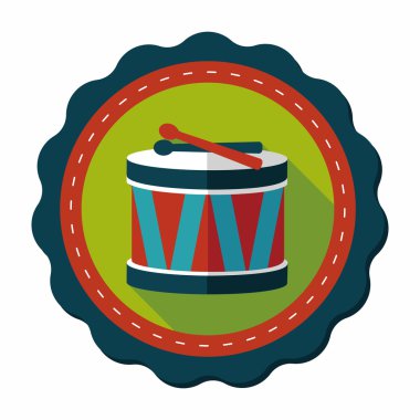 Uzun Gölge, eps10 davul düz simgesi