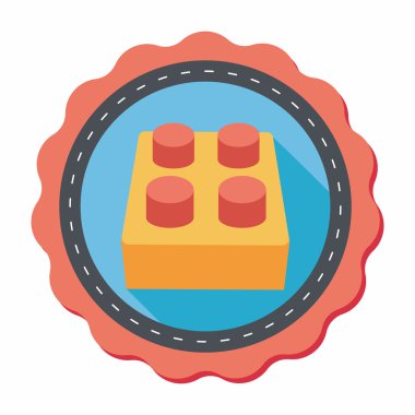 Uzun Gölge, eps10 ile tuğla oyuncak düz simgesi